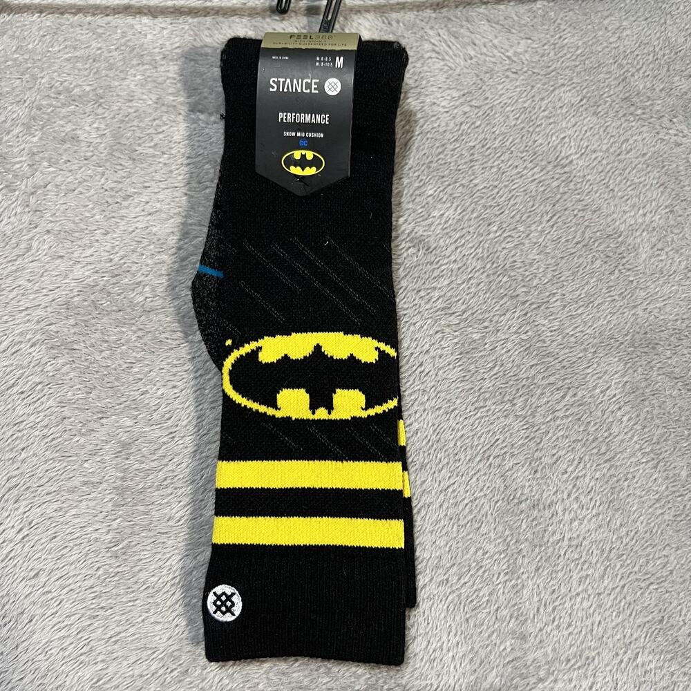 Stance Batman Snow Socks Mens Medium Black Over Calf Performance Ski FEEL360 New